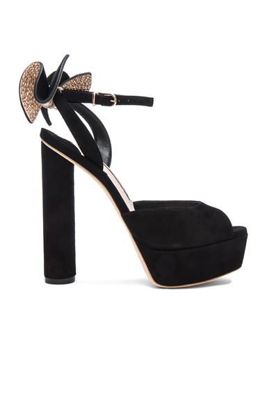 Sophia Webster Suede Raye Platform Heels in Black. - size 38.5 (also in ) | FORWARD by elyse walker