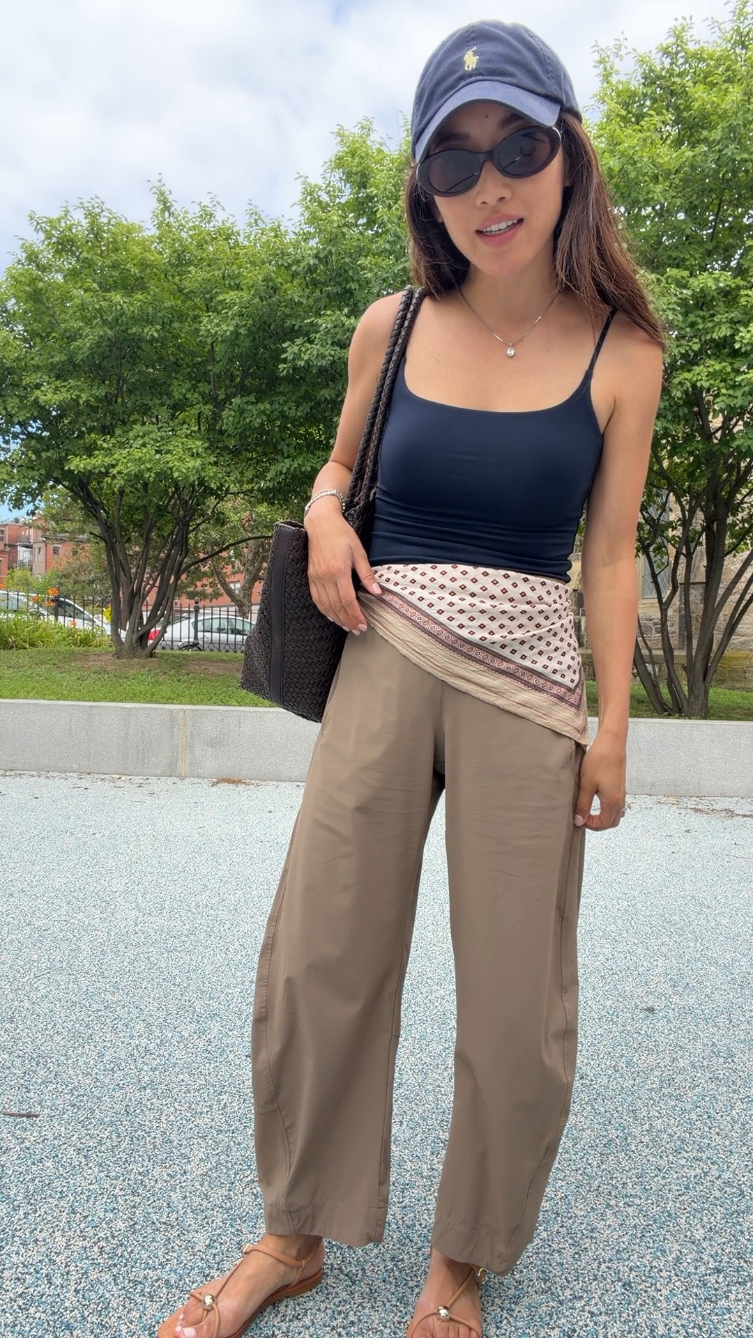 pants on sale! Also a look for less linked below • Ruti pants 2 Petite in "walnut" I sized up. Stretchy waist. I do own 0P in another color and it fits, but I prefer the more relaxed fit of the 2P.
The lulu breezily pants linked under similar are amazing as well , TTS with similar fabric. I have XXS 25” in those
• Aritzia cami XS with nippies 
• Loeffler Randall sandals 
• Madewell scarf 
• Madewell woven bag 
• Polo cap

Busy mom outfits, Travel, flight airport style, petite friendly mom style, hot weather looks

Comment TRAVEL below to receive a DM with the link to this post on my LTK ⬇ https://liketk.it/6hSQm

Comment SHOP below to receive a DM with the link to this post on my LTK ⬇ https://liketk.it/6jjVo

#LTKmomlife #LTKPetite #LTKTravel