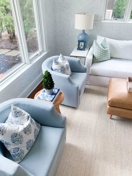 Love these light blue chairs so much. The color is perfection. And the best part is they rock and swivel!

#LTKhome