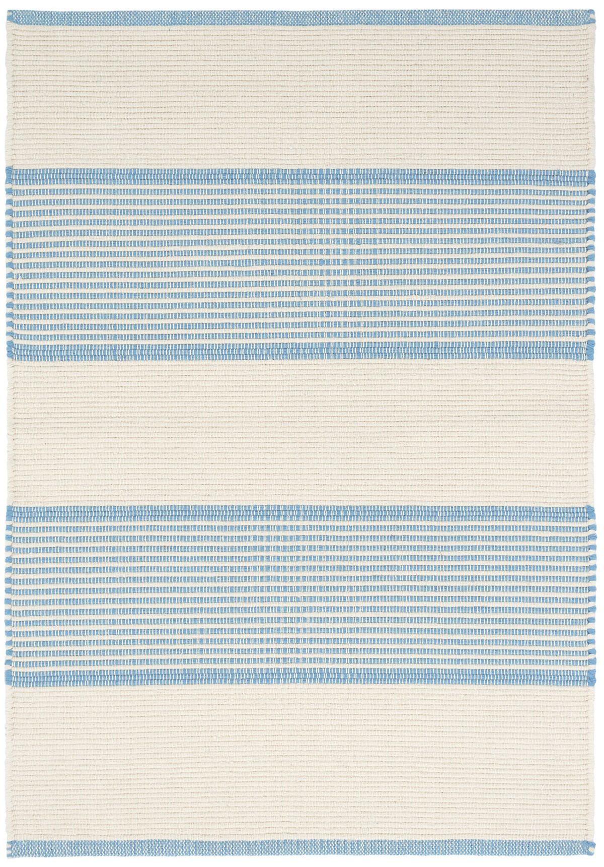 La Mirada Asiatic Blue Woven Cotton Rug | Annie Selke