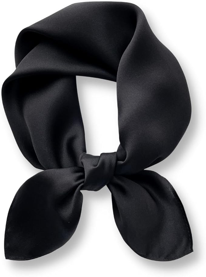 PoeticEHome Solid Color Mulberry Silk Scarf - Lightweight 27" Square Neckerchief for Women's Neck... | Amazon (US)