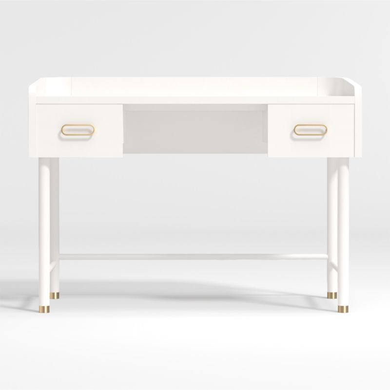 Kids Arlo White and Gold Desk + Reviews | Crate and Barrel | Crate & Barrel
