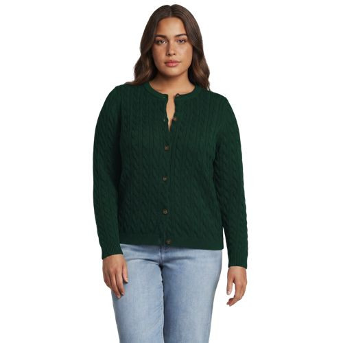 Women's Drifter Cable Cardigan Sweater - Lands' End - Blue - L | Lands' End (US)