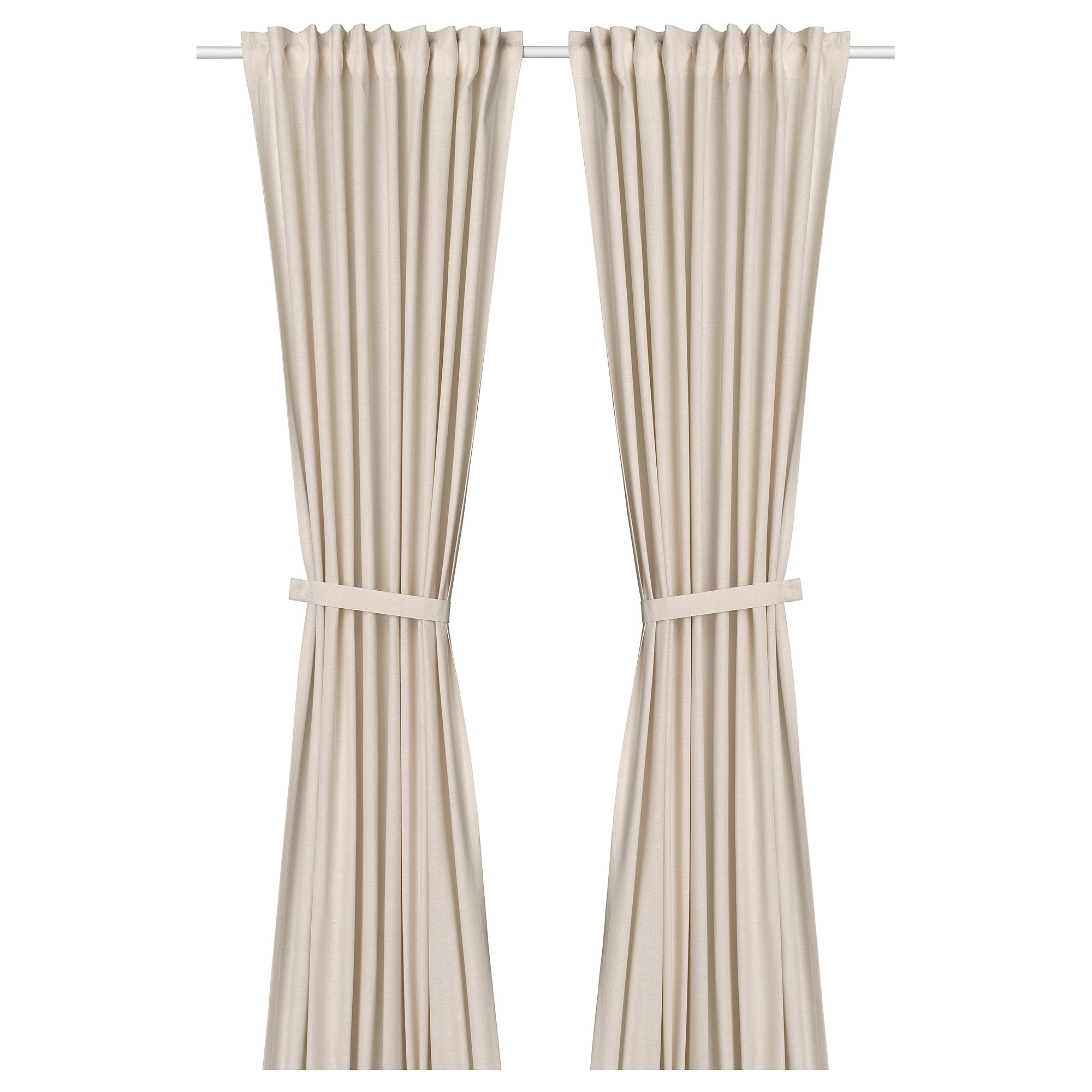 LENDA Curtains with tie-backs, 1 pair, off-white/with heading tape, 55x98 " | IKEA US