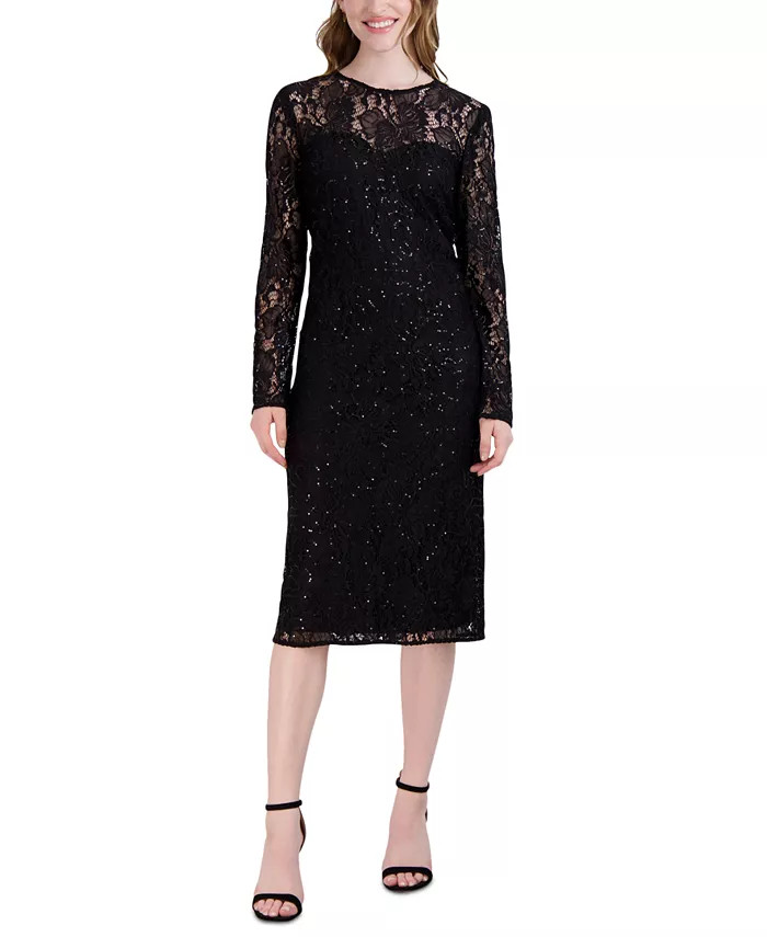 Women's Sequined Lace Sheath Dress | Macys (US)