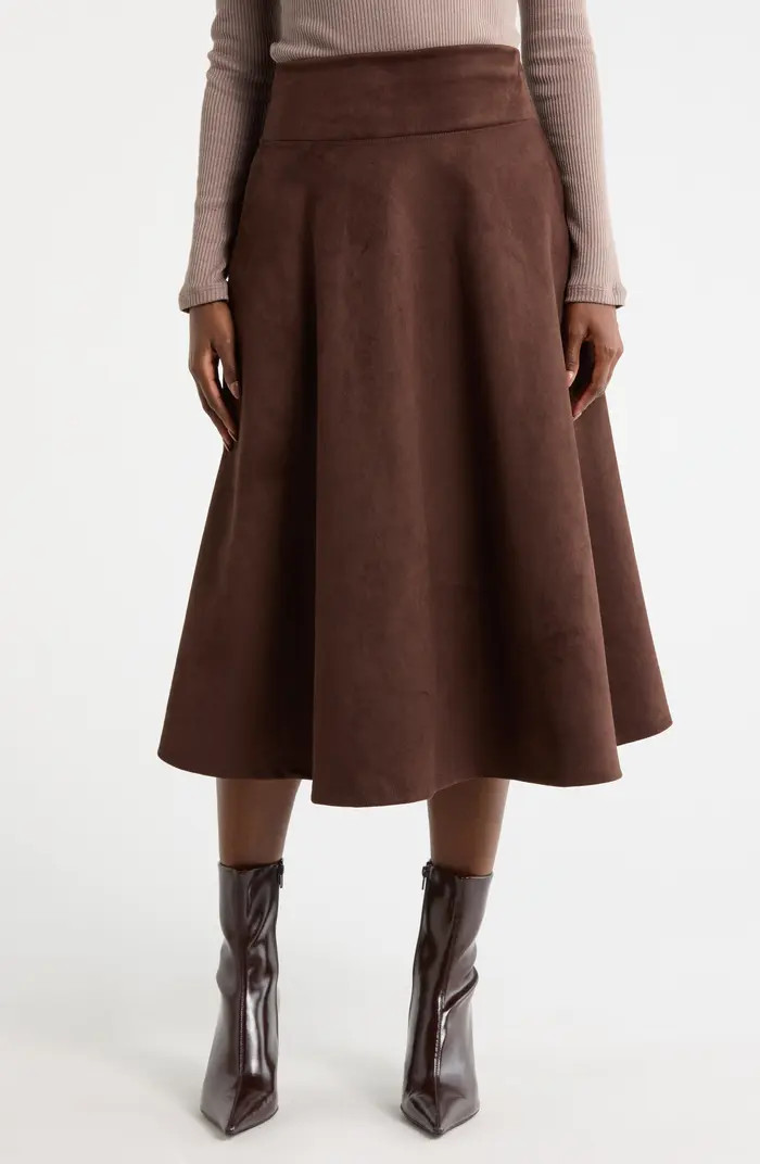 Renee C Faux Suede Flare Skirt | Nordstromrack | Nordstrom Rack