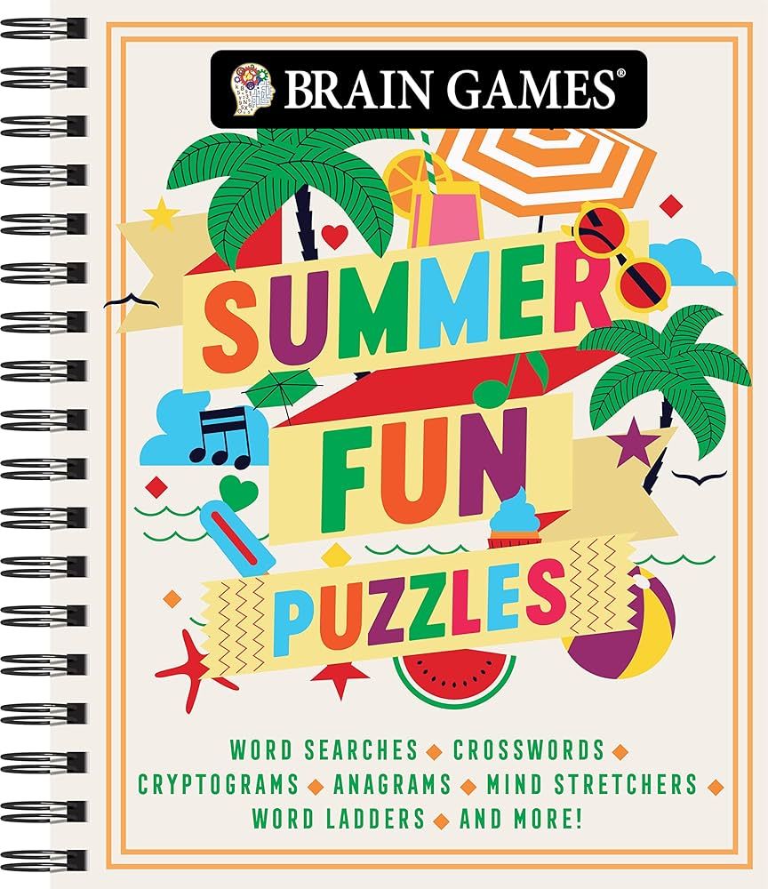 Brain Games - Summer Fun Puzzles (#3): Word Searches, Crosswords, Cryptograms, Anagrams, Mind Str... | Amazon (US)