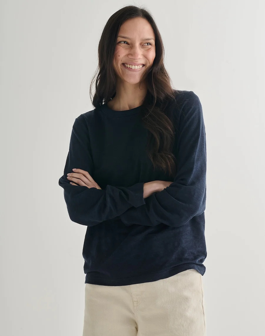 The LINEN / The Long Sleeve | Navygrey
