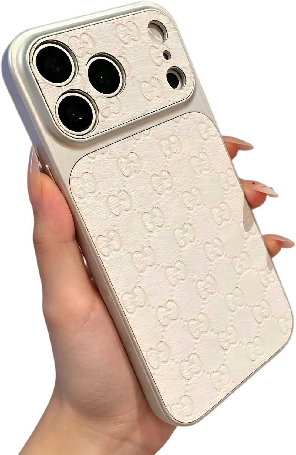 Designer Leather Case for iPhone 16 Pro,White | Amazon (US)