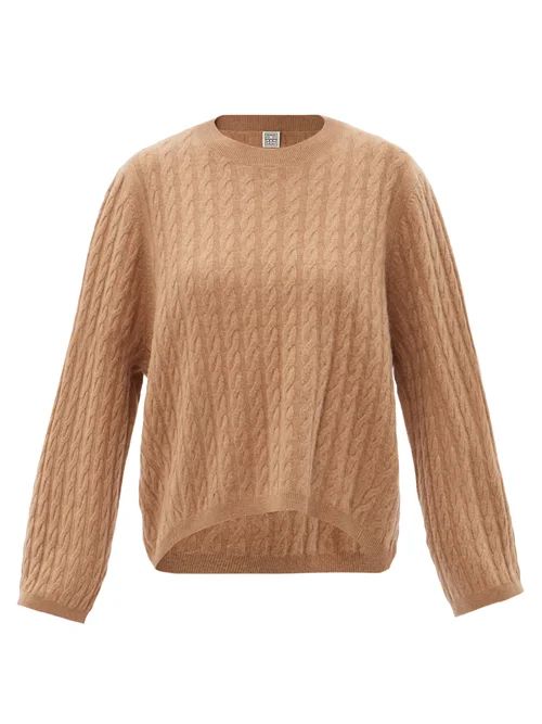 Totême - Cable-knit Cashmere Sweater - Womens - Camel | Matches (US)