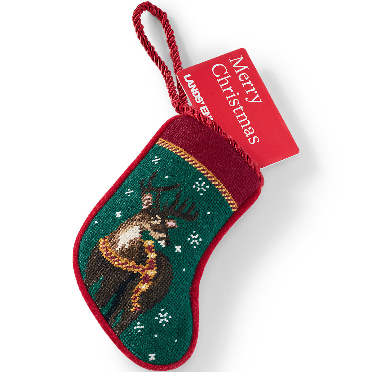 Mini Needlepoint Christmas Stocking | Lands' End (US)