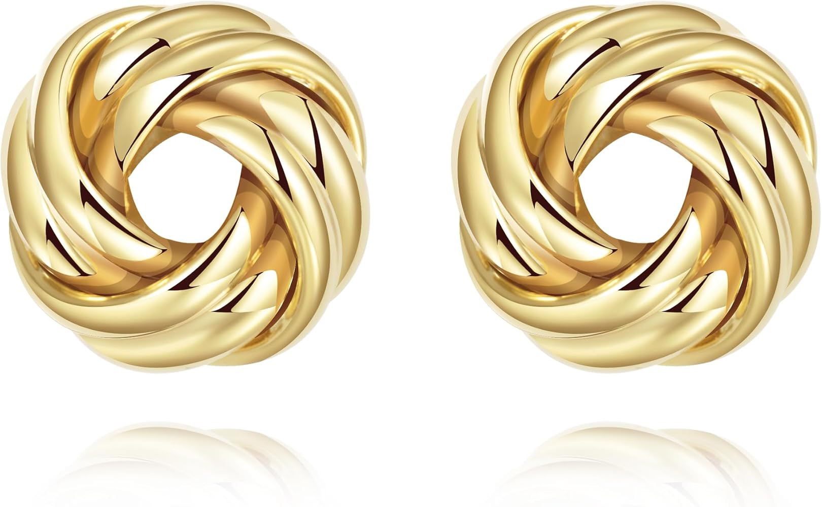 Gold Love Knot Stud Earrings for Women Trendy Cute Earrings, Hypoallergenic Small Earrings with 9... | Amazon (US)