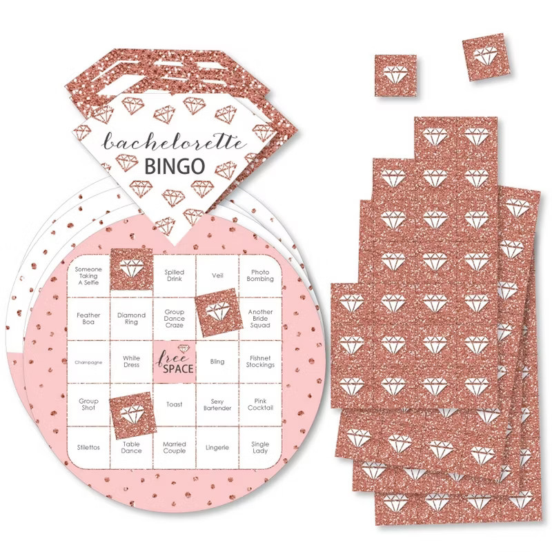 Big Dot of Happiness Bride Squad - Bar Bingo Cards and Markers - Rose Gold Bridal Shower or Bache... | Target