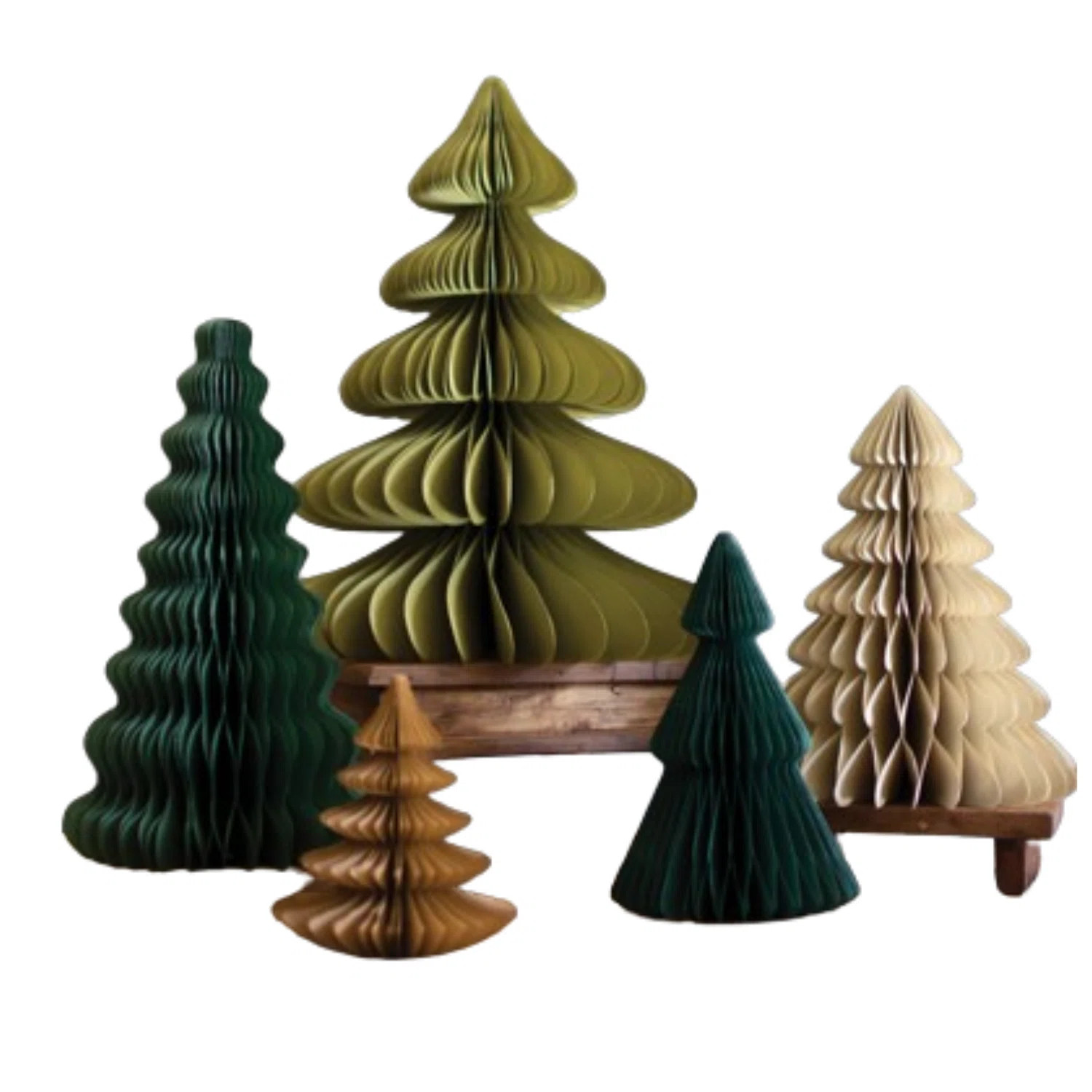 SET OF FIVE PAPER ACCORDIAN CHRISTMAS TREES - ONE EACH | Wayfair North America