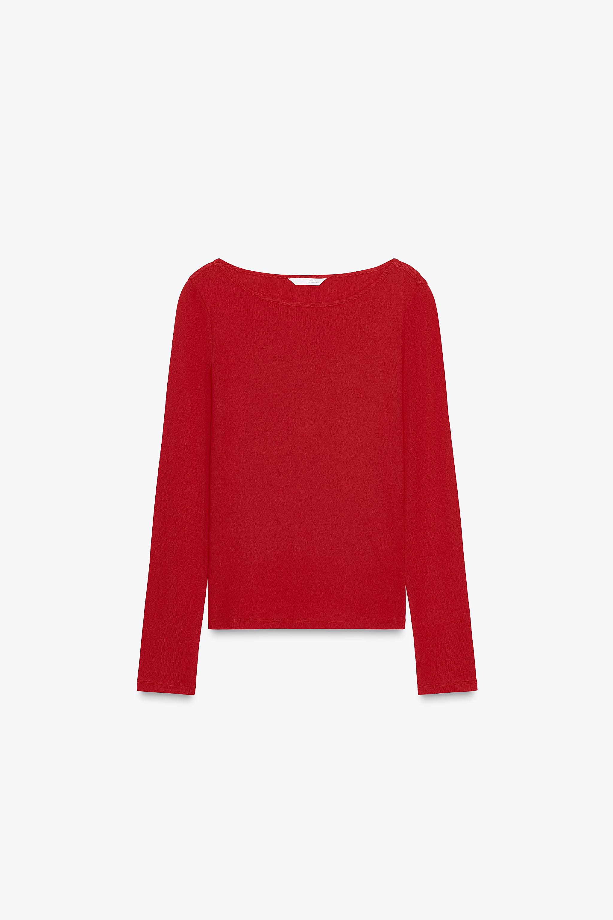 COTTON BOAT NECK T-SHIRT | Zara UK