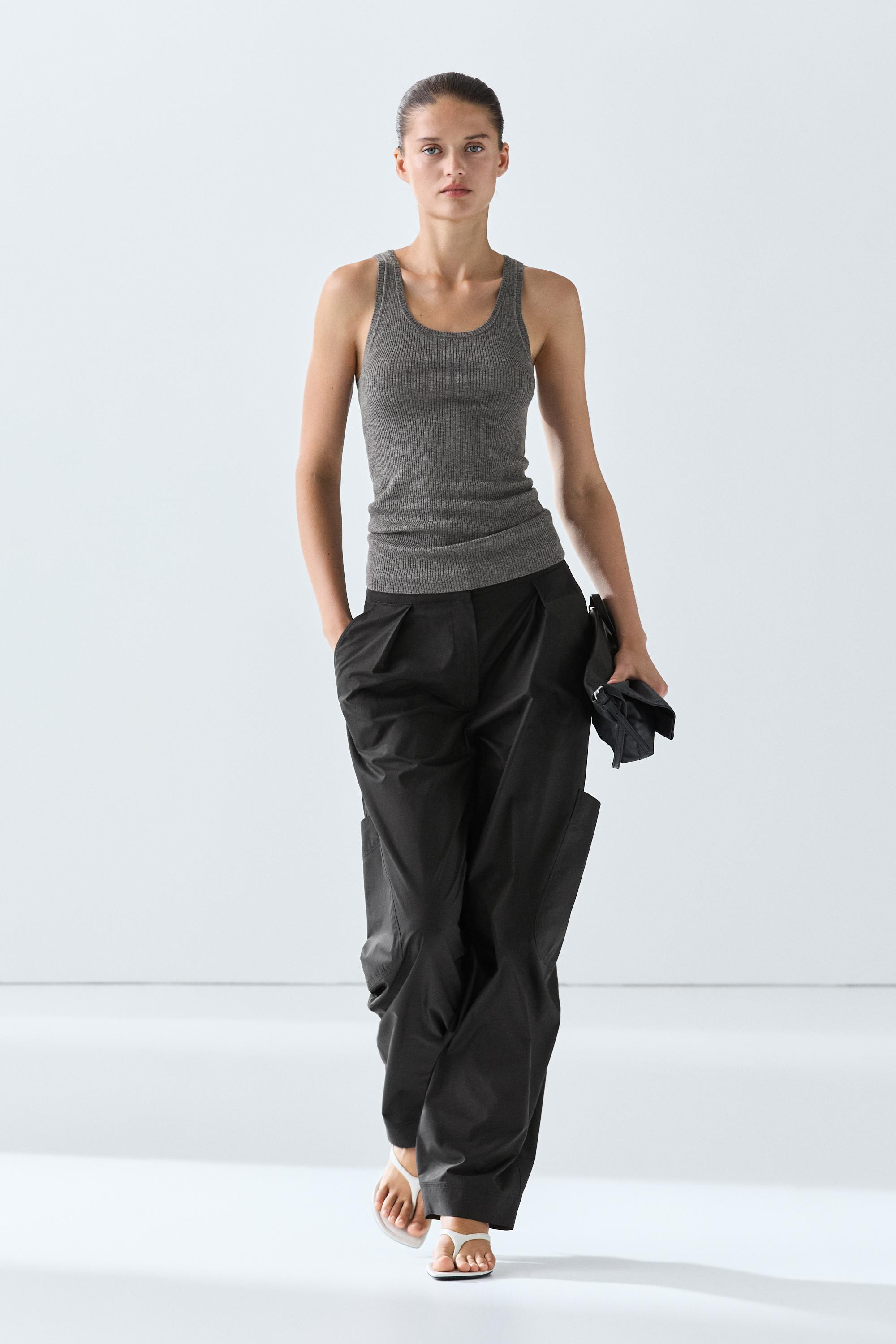 Ribbed knit top | Massimo Dutti UK