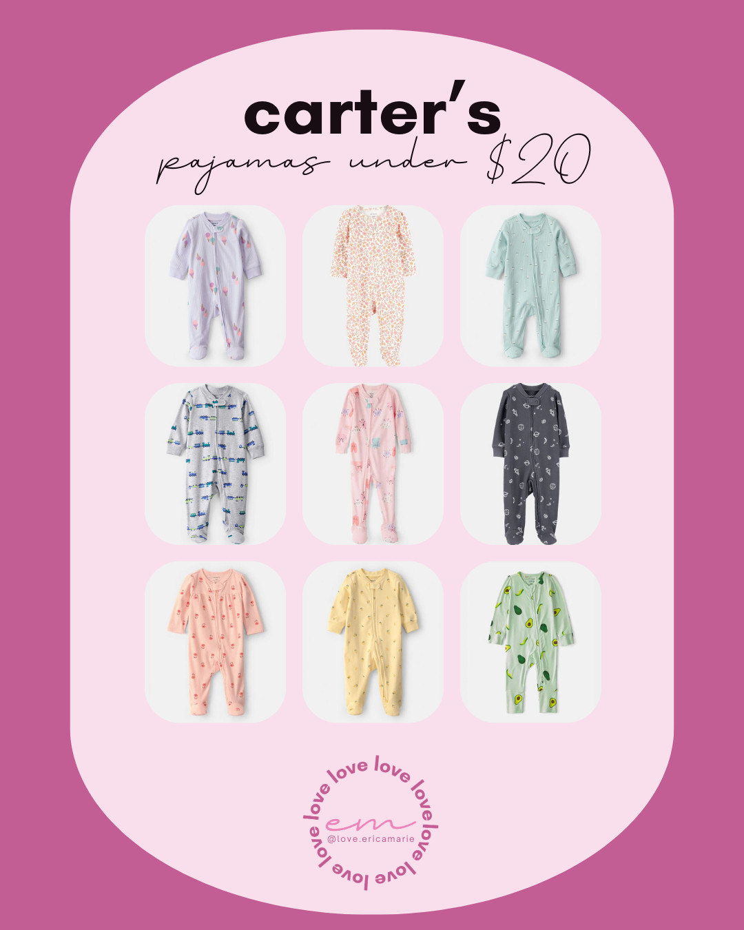 I found these pajamas from Carter’s for under $20. So soft and perfect for bedtime or cozy days at home. Such a great price for everyday basics. 

 #LTKmomlife #LTKBaby #LTKBump