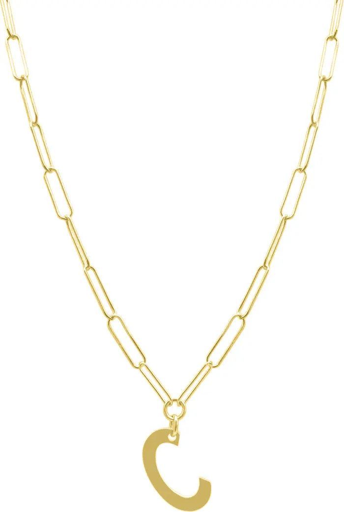14K Yellow Gold Plated Sterling Silver Initial Necklace | Nordstrom Rack