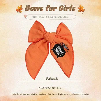 Hair Bows Clips Halloween Bow Costumes Grosgrain Glitter Ribbon Linen Accessories for Baby Girls ... | Amazon (US)