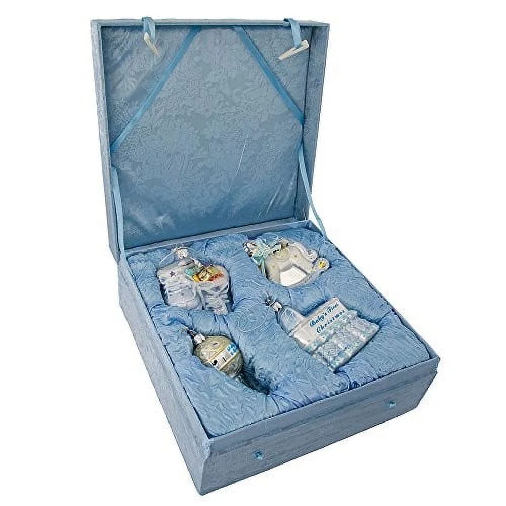 Kurt Adler Noble Gems Glass Baby Boy 4-Piece Ornament Set | Walmart (US)