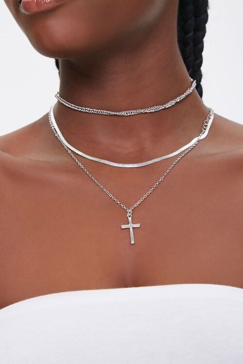 Upcycled Cross Pendant Necklace | Forever 21 (US)