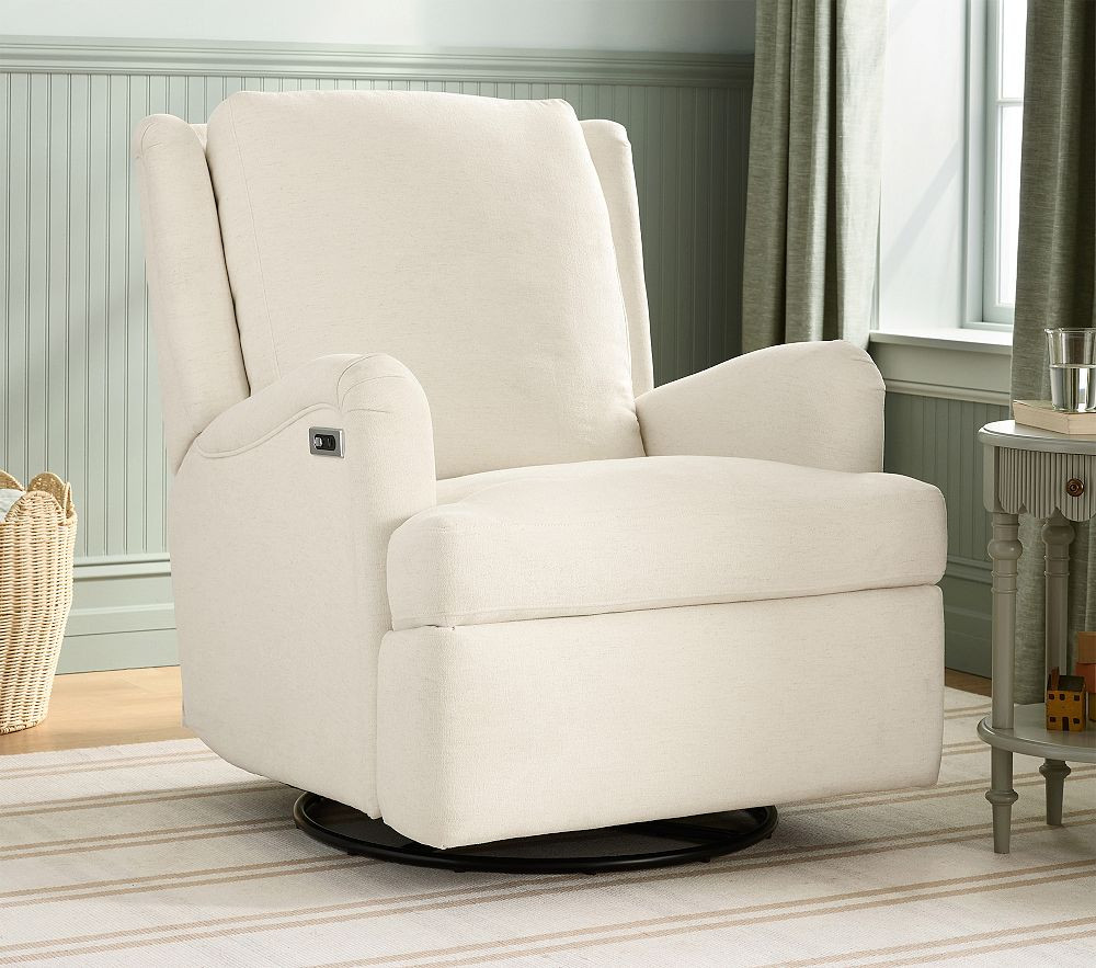 Chris Loves Julia Roll-Arm Swivel Glider Recliner | Pottery Barn Kids