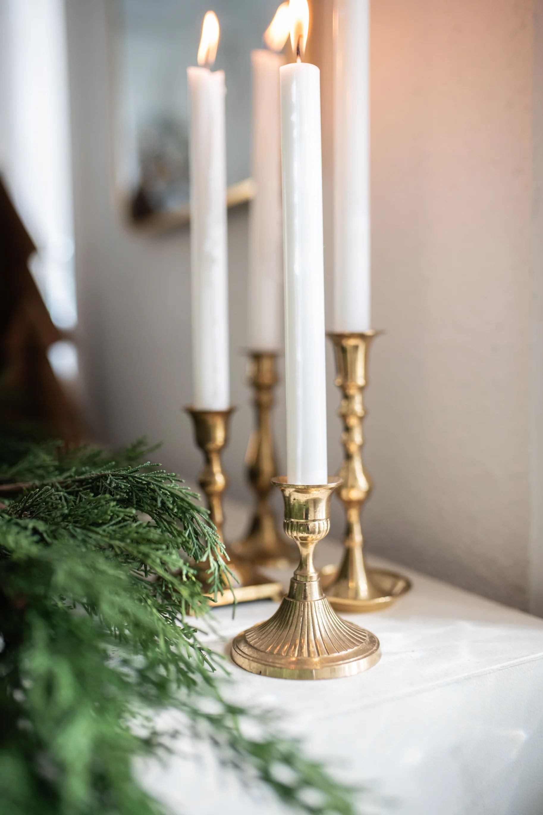 Antique Gold Tapered Candle Holder | Sweenshots Studios