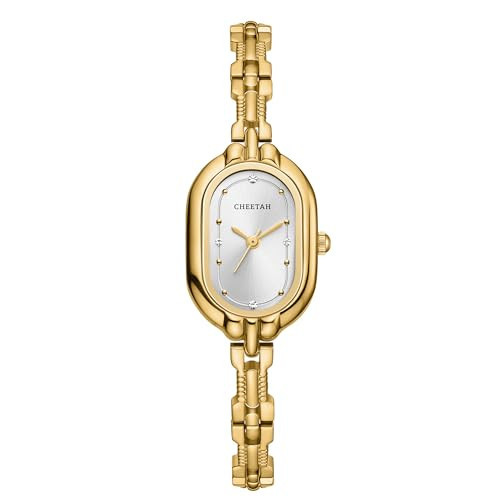 CHEETAH Petite Gold Watch for Women, with Small Vintage Bangle, Diamonds Dial in White | Amazon (US)