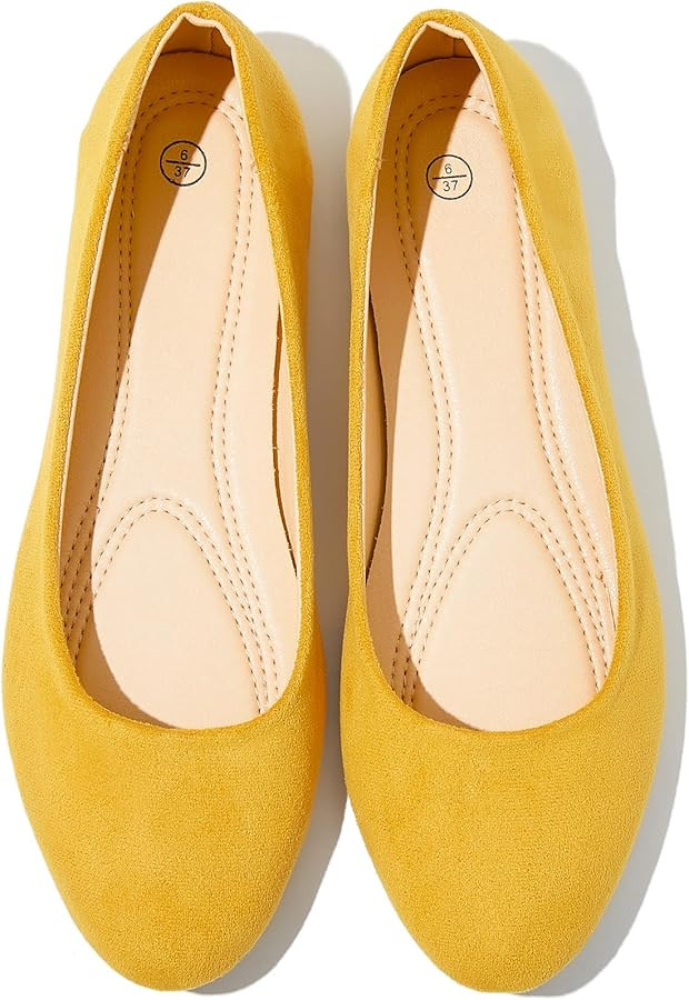 Shupua Flats for Women Round Toe Flat Shoes Dressy Black Ballet Flats Comfortable Womens Dress Sh... | Amazon (US)