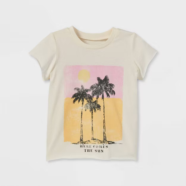 Grayson Mini Toddler Girls' Short Sleeve Graphic T-Shirt - Cream | Target
