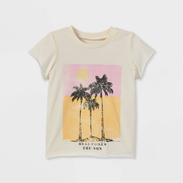 Grayson Mini Toddler Girls' Short Sleeve Graphic T-Shirt - Cream | Target