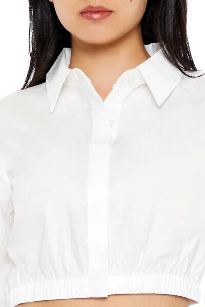 Cropped Poplin Shirt | Forever 21