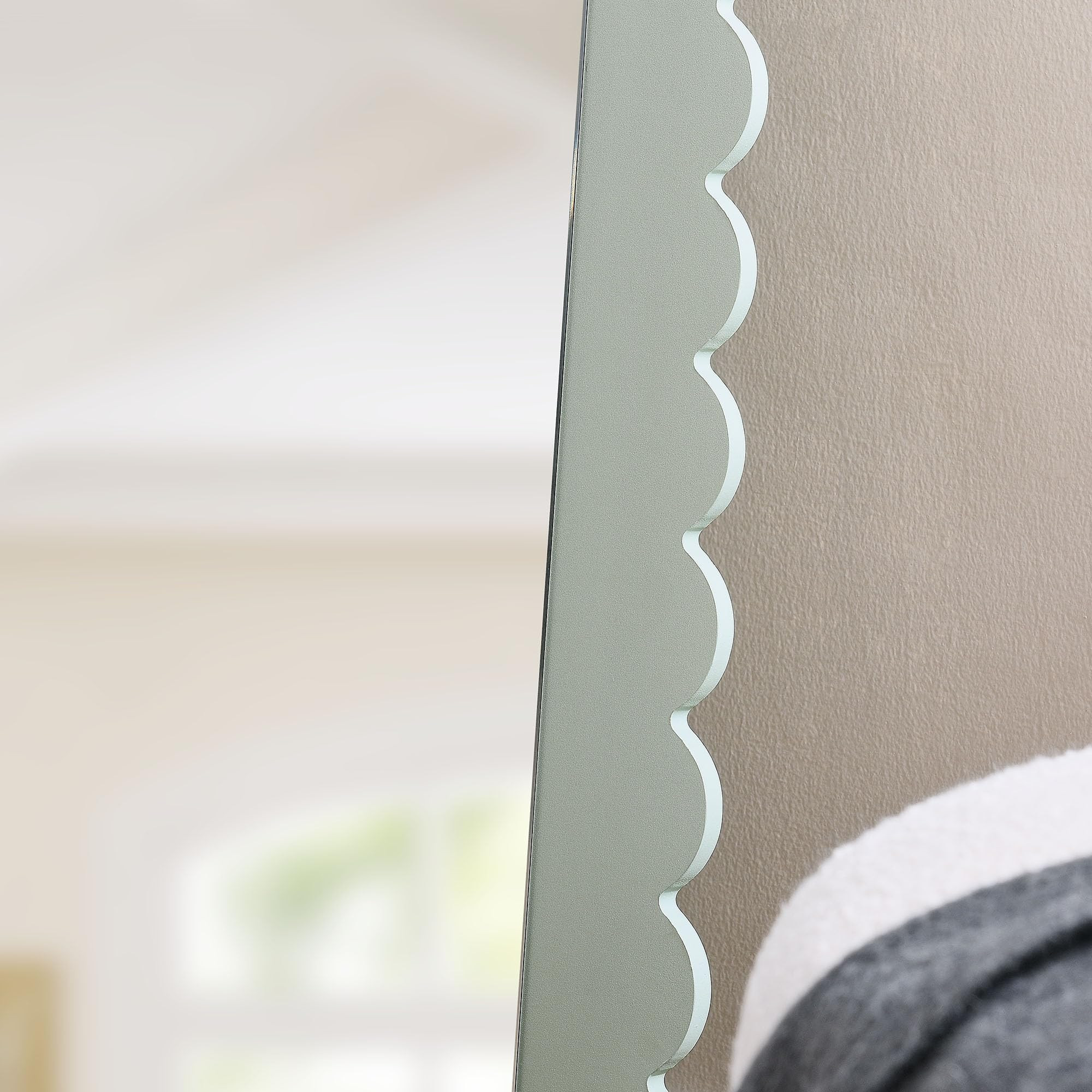 Modway Emmeline Scalloped Full-Length Mirror in Sage | Amazon (US)