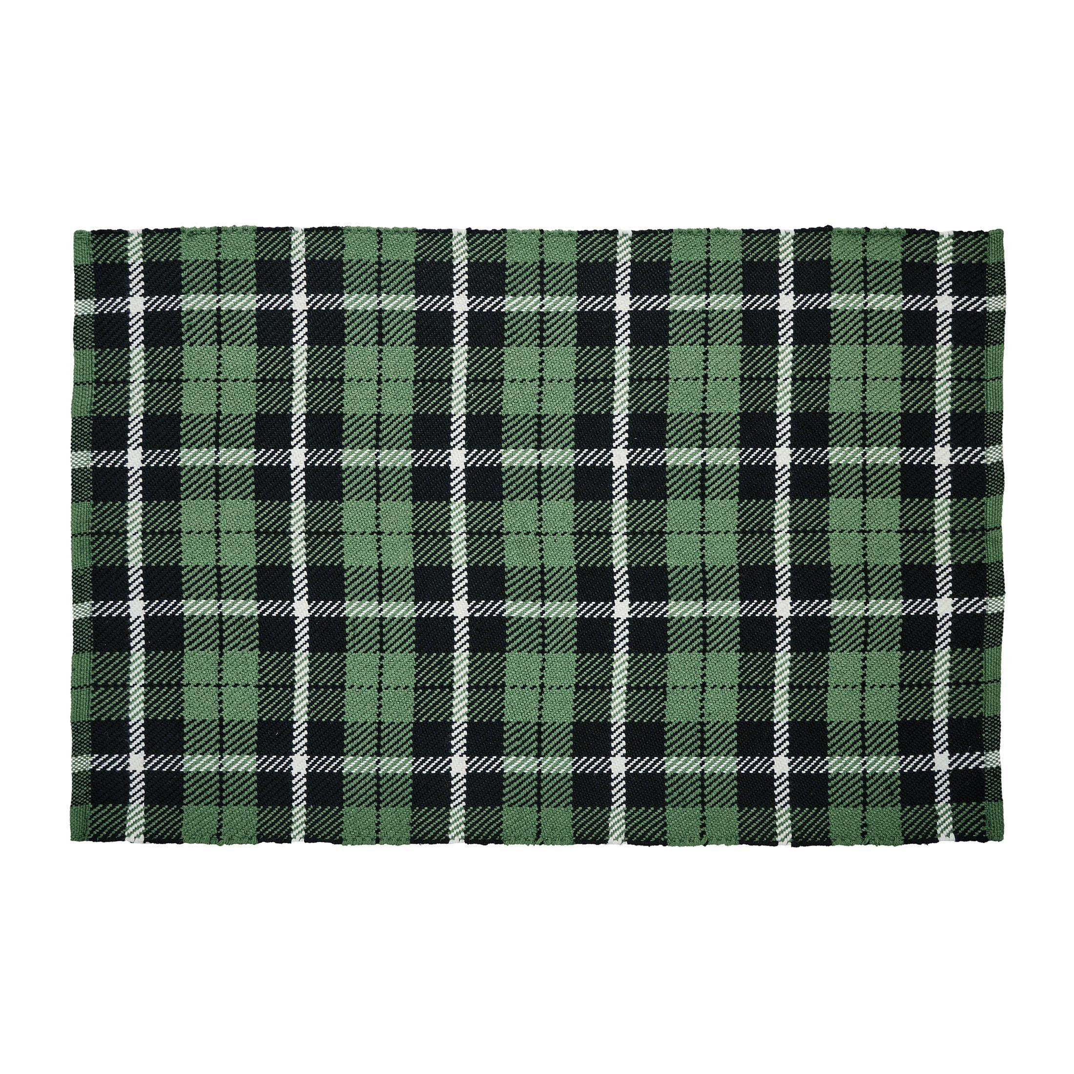 My Texas House Green Plaid Holiday Layering Non-Slip Indoor/Outdoor Area Rug, 38" x 58" - Walmart... | Walmart (US)