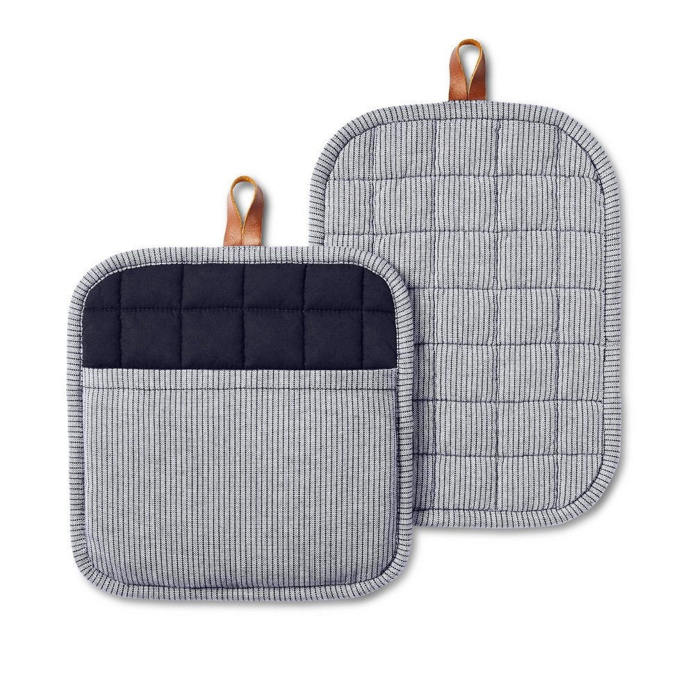 2pc Striped Pot Holder Set White/Navy - Levi's x Target | Target