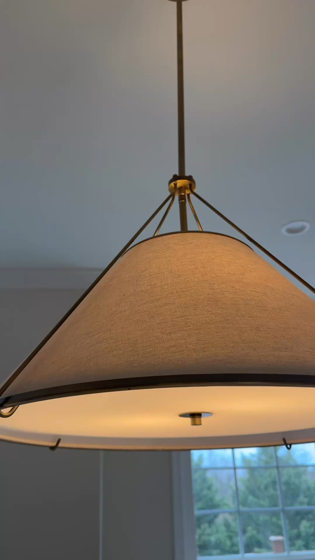 The perfect kitchen pendant light ✨ 

Checks all the boxes: 
✔️ Prettiest champagne bronze finish 
✔️ Oversized (because there’s nothing worse than a tiny little fixture hanging over your island) 
✔️ Linen shade and bottom light diffuser for a gorgeous soft warm glow
✔️ Transitional, organic modern style that blends beautifully with any style 

#LTKHome