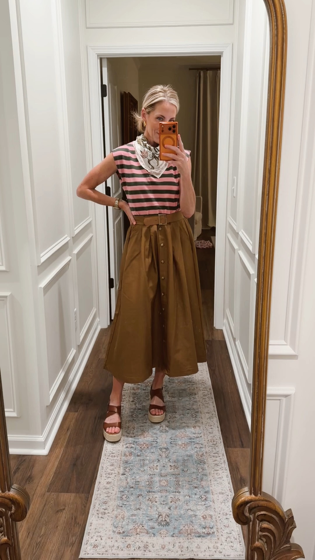 I’ve got a great post coming for you later today, but here’s a sneak peek of my outfit of the day inspired by one of my sweet friends. I just added a scarf for an extra detail. Off to learning land, wearing a size extra small in dress 