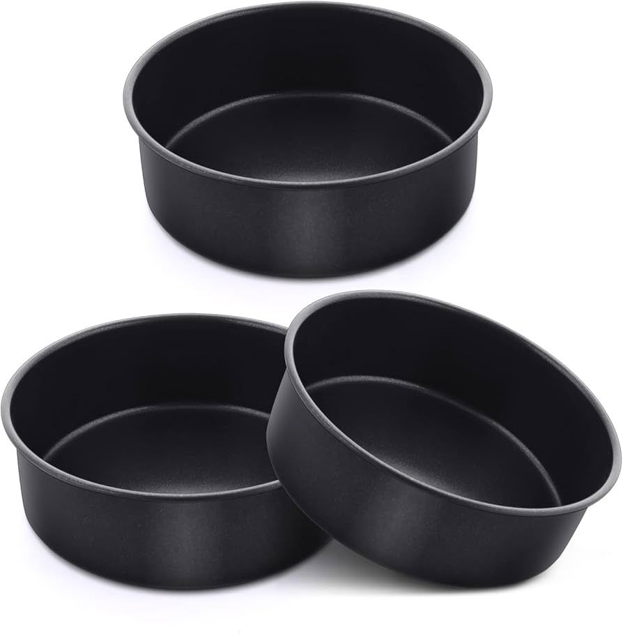 6 Inch Cake Pan Set of 3, E-far Nonstick Stainless Steel Small Round Cake Pans Tin for Baking Lay... | Amazon (CA)