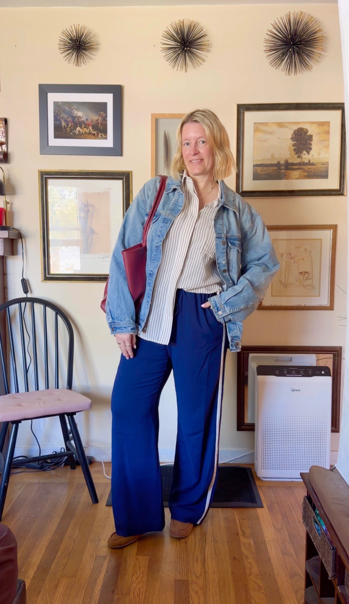 Casual but chic 

jacket large 
blouse large 
pants large long 
shoes 8.5

#LTKTall #LTKOver40 #LTKSpringSale