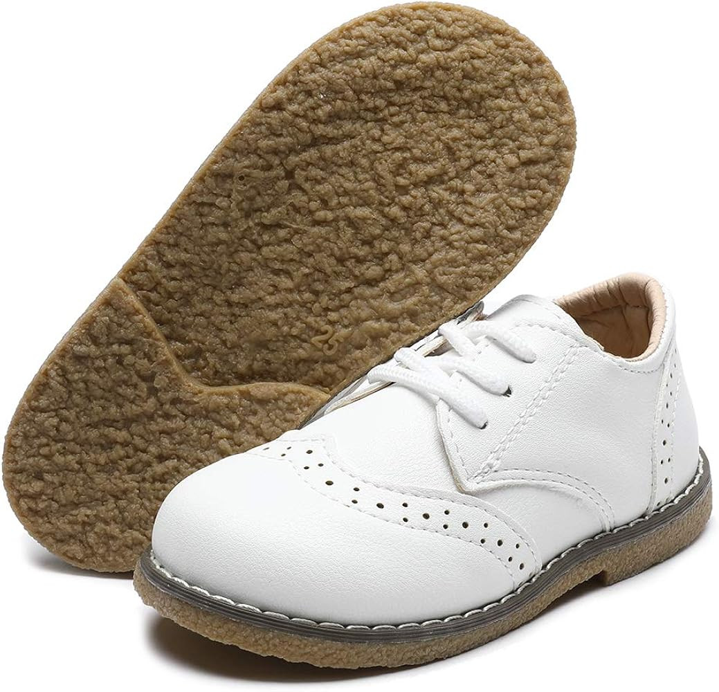 Timatego Toddler Boys Girls Oxford Shoes PU Leather Lace Up School Loafer Flats Baby Infant Unifo... | Amazon (US)