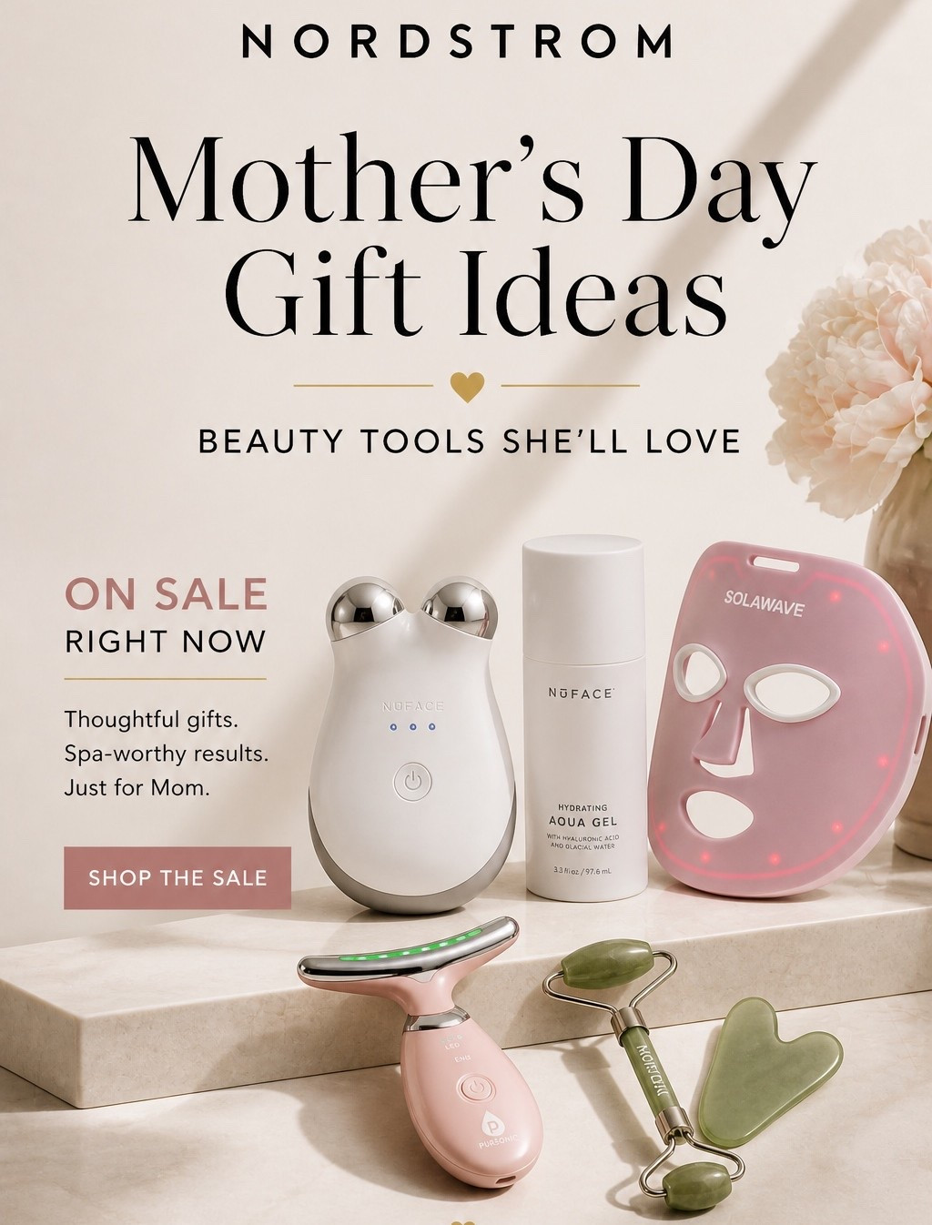 Mother’s Day just got so easy 
These luxe beauty tools are on sale at Nordstrom right now — aka the gifts she’ll actually use (and obsess over).
Think: lifted, glowing, spa-level skin from home 
I linked the best picks before they sell out — don’t wait on this one.
Perfect for moms, yourself, or a “just because” upgrade

mother’s day gift ideas 2026, nordstrom beauty sale, beauty tools sale, nuface device review, solawave mask led, skincare tools at home, anti aging beauty devices, facial toning device, led face mask benefits, gua sha jade roller set, luxury skincare tools, spa at home routine, gift ideas for mom luxe, nordstrom sale finds, beauty gifts under luxury, self care gift ideas women, glowing skin tools, trending skincare devices, viral beauty tools 2026, at home facial routine #mothersday

#LTKMothersDay #LTKmomlife #LTKselfcare