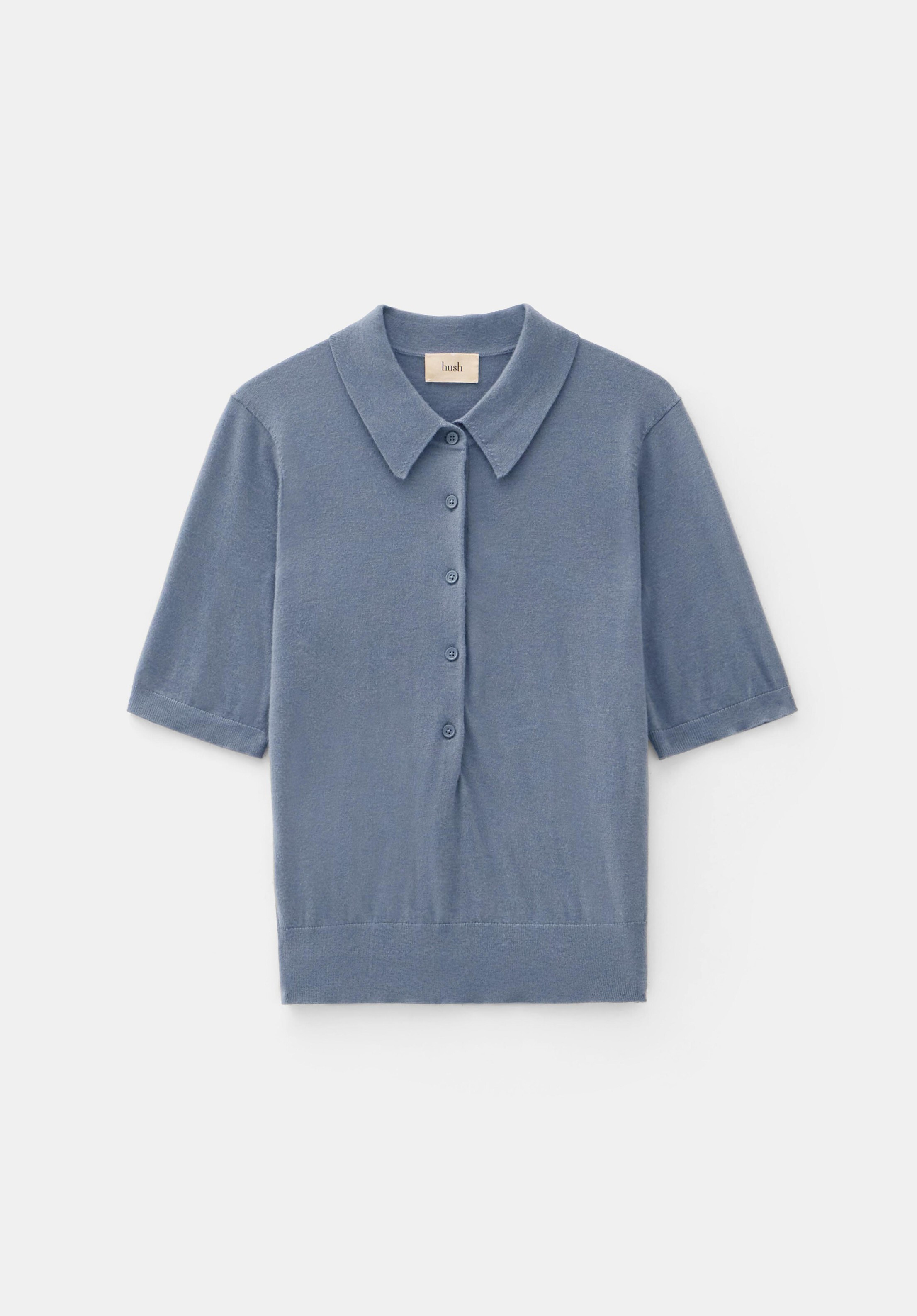 Fine Knit Short Sleeve Polo Top | Hush UK