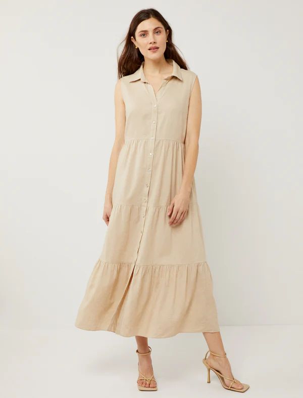 Ripe Tracy Tiered Linen Nursing Dress | A Pea In The Pod