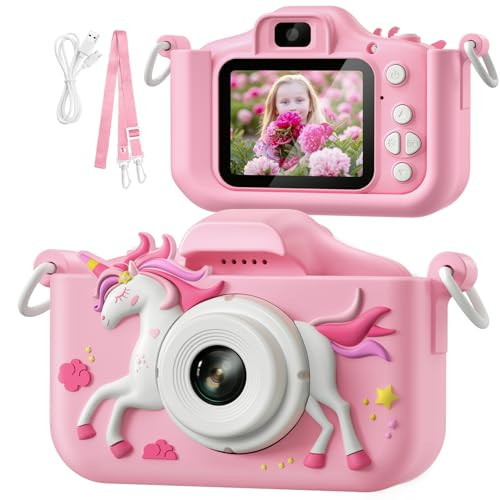 Upgrade Kids Camera Toys, Best Christmas Birthday Festival Gift for Girls Age 3-12, 1080P HD Selfie Digital Video Toddler Camera with 32GB SD Card, Cute Portable Little Girls Gifts Toys | Amazon (US)
