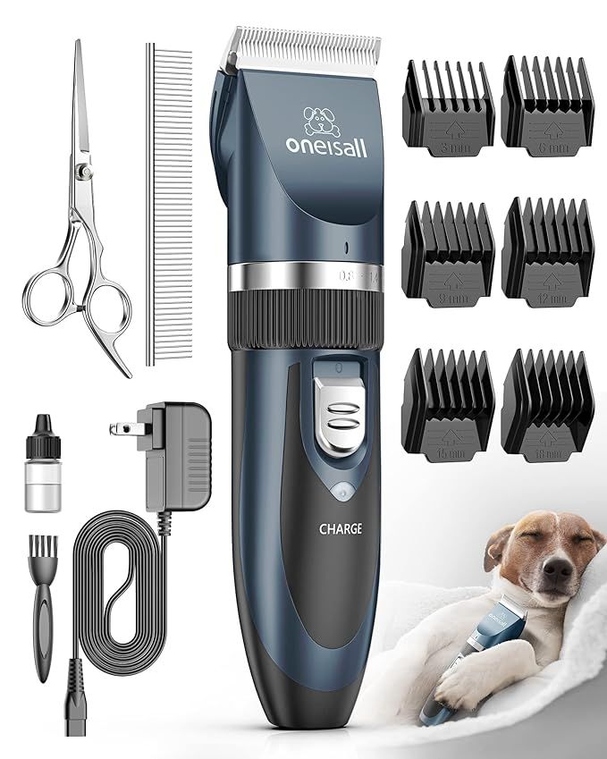 oneisall Dog Shaver Clippers Low Noise Rechargeable Cordless Electric Quiet Hair Clippers Set for... | Amazon (US)