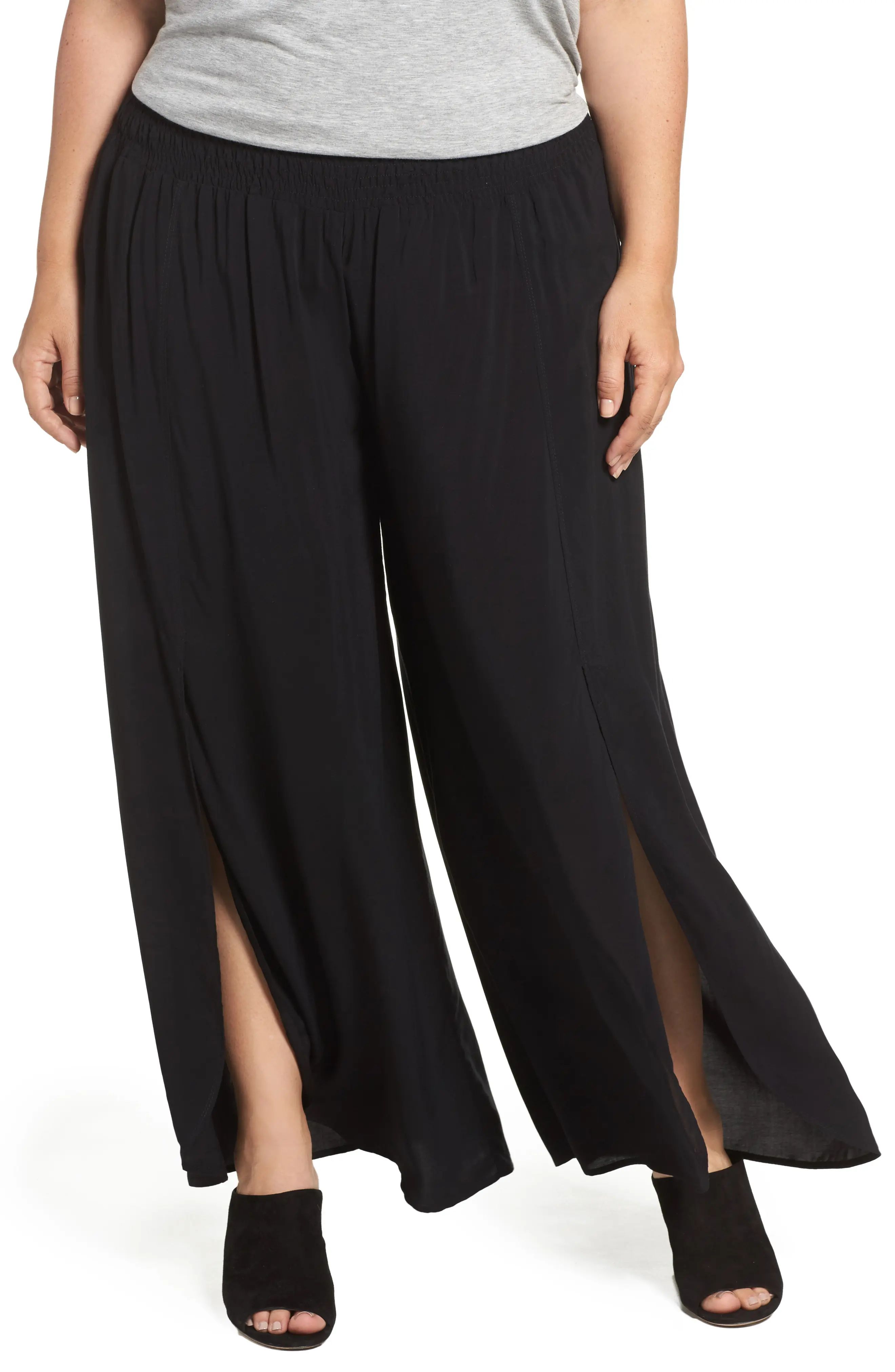 Plus Size Women's Tart Nima Front Slit Pants, Size 0X - Black | Nordstrom