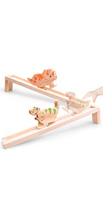 Kaodezhu Wooden Ramp Dinosaur Toys 2 Pack - Large Walking Dinosaur Toys for 2 Year Old Boys Girls... | Amazon (US)