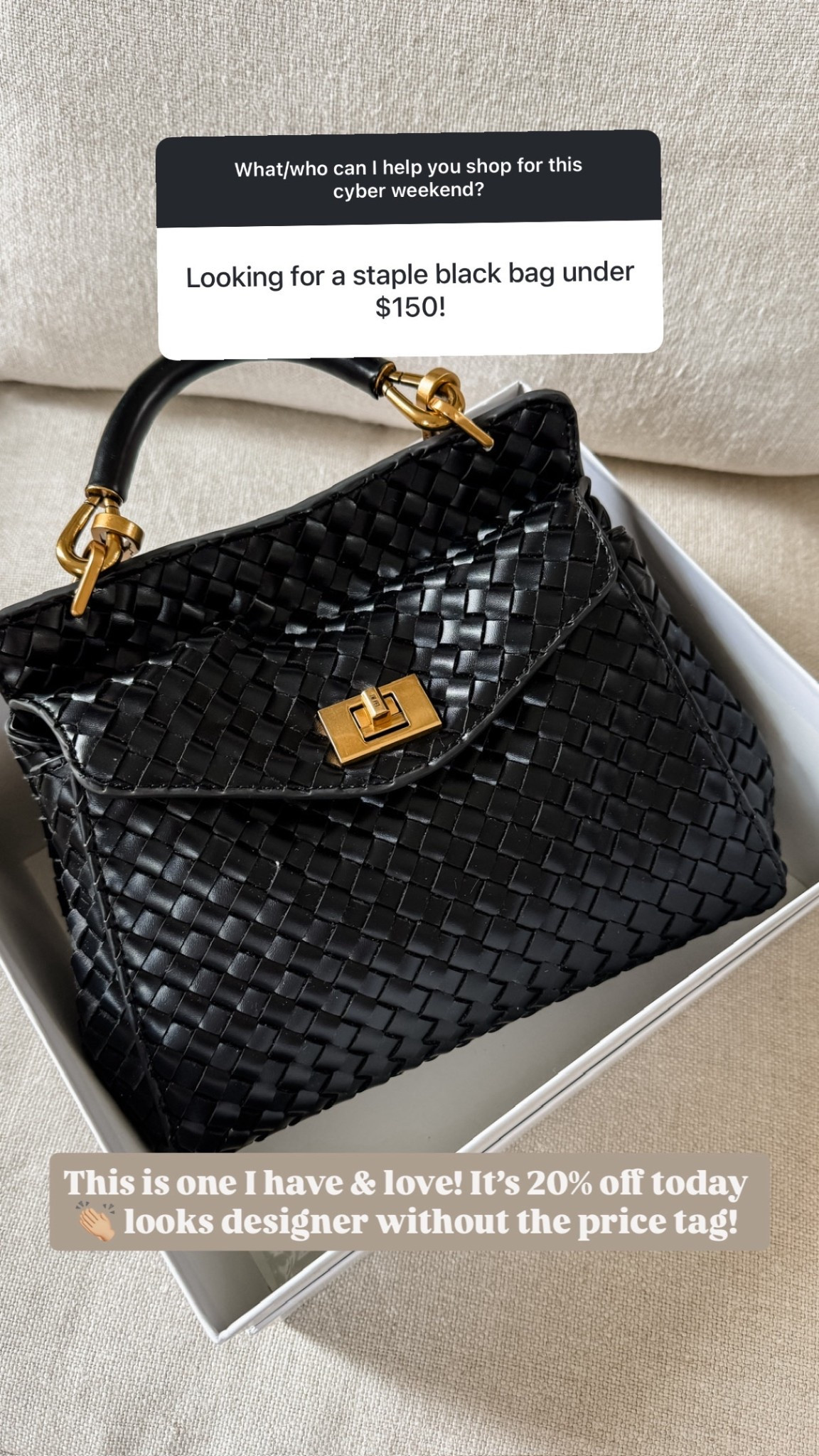 I have loved this black woven purse I ordered from Amazon! It looks designer, but it’s so affordable & it’s 20% off!

Loverly Grey, Black Friday, cyber week, black purse, winter purse, fall purse, Amazon 

#LTKCyberWeek #LTKSaleAlert