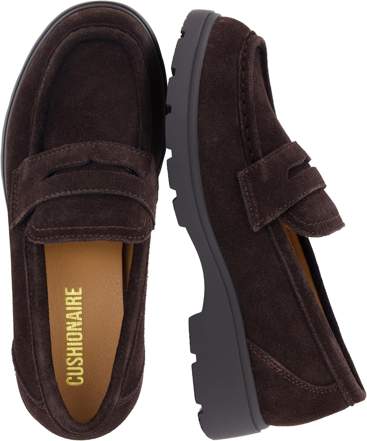 CUSHIONAIRE Bard 100% Genuine Leather Penny Loafers for Women | Amazon (US)