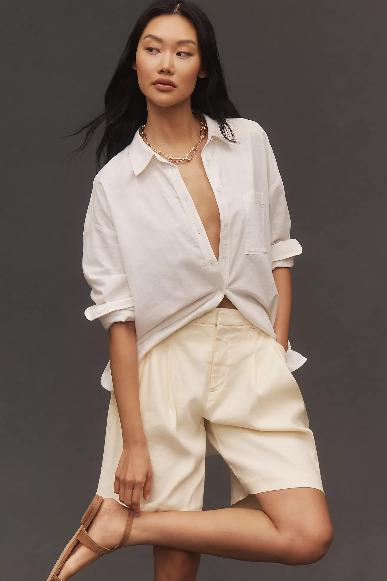 The Bennet Buttondown Shirt by Maeve: Linen Edition | Anthropologie (US)